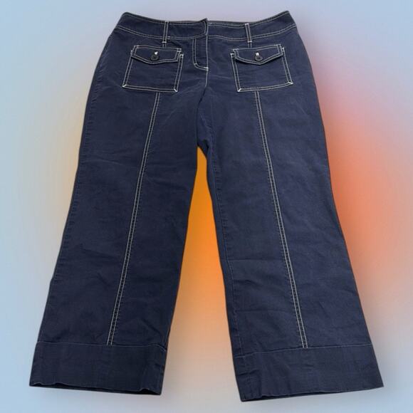 LOFT Women’s 10 FRONT POCKET CROP Blue Jeans - Picture 1 of 4